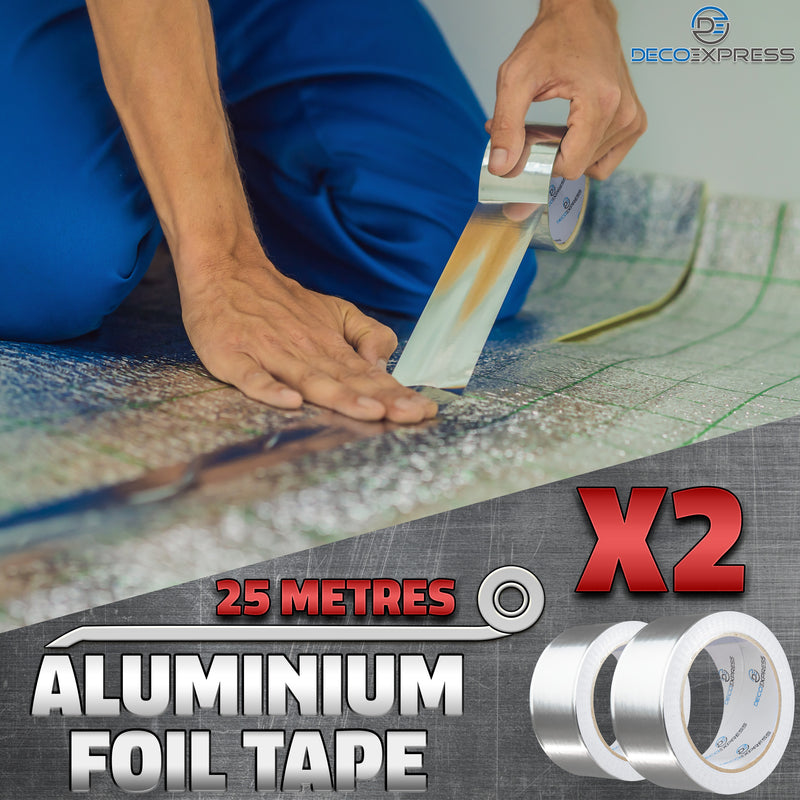 DECO EXPRESS Aluminium Adhesive Tape - Insulation Tape - 25 M, 2 Pcs - Get Trend