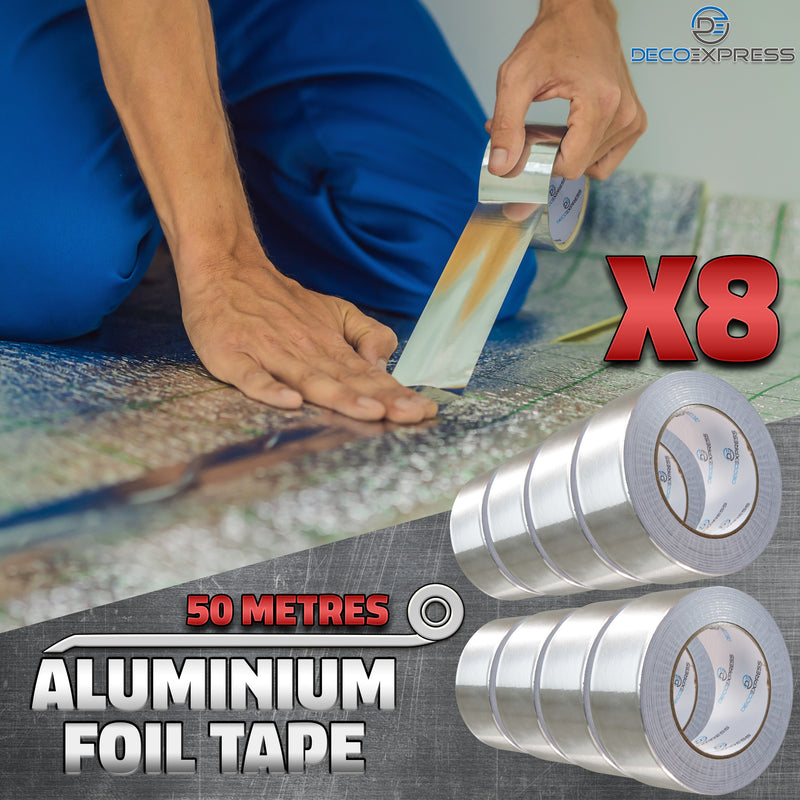 DECO EXPRESS Aluminium Adhesive Tape - Insulation Tape - 50 M, 8 Pcs - Get Trend