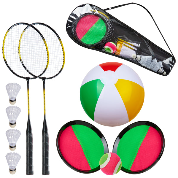 KreativeKraft Badminton Racket Set, 3 Piece Outdoor Sports Equipment