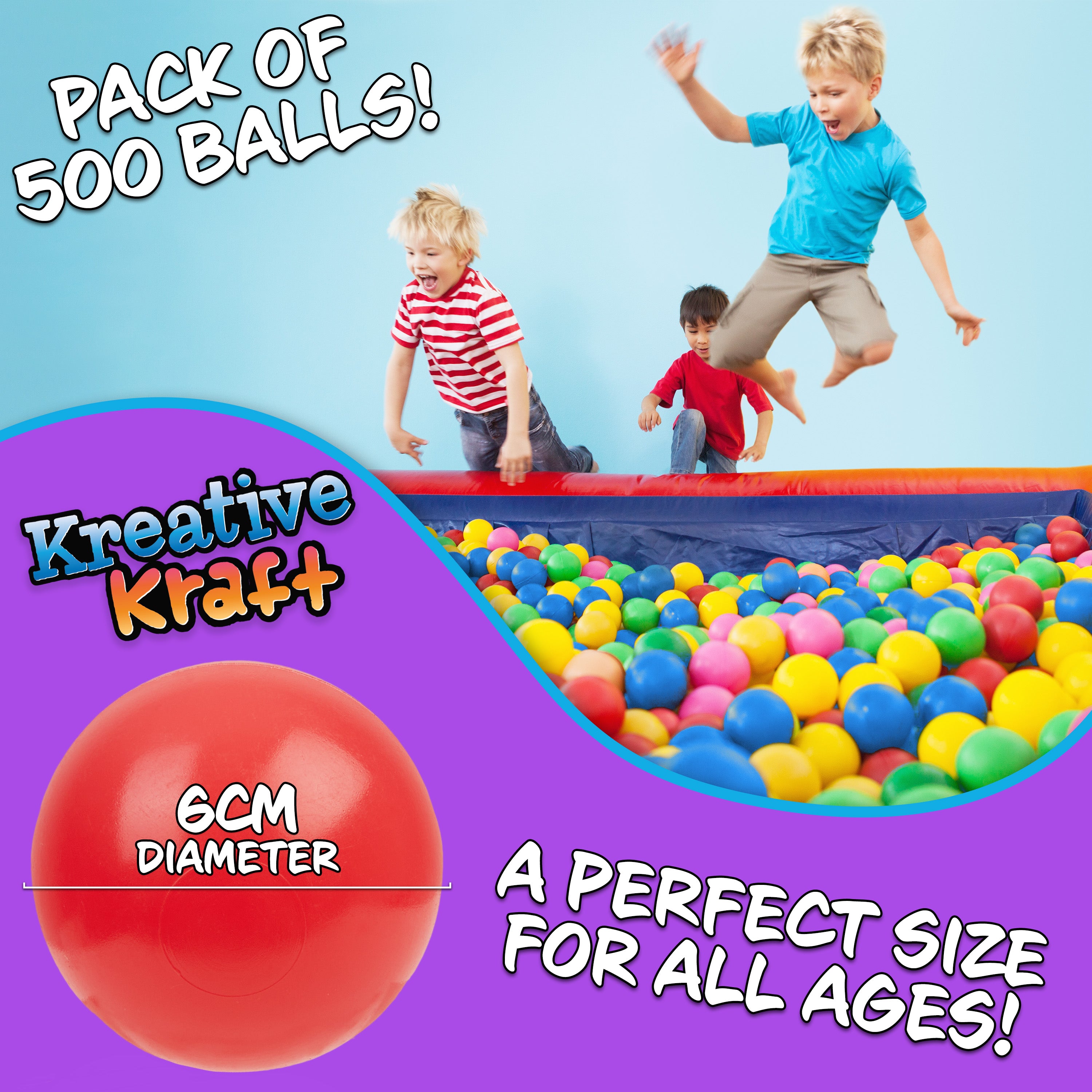 Ball Pit Balls Summer Outdoor Indoor Soft Balls for Kids - 500 BALLS - Get Trend