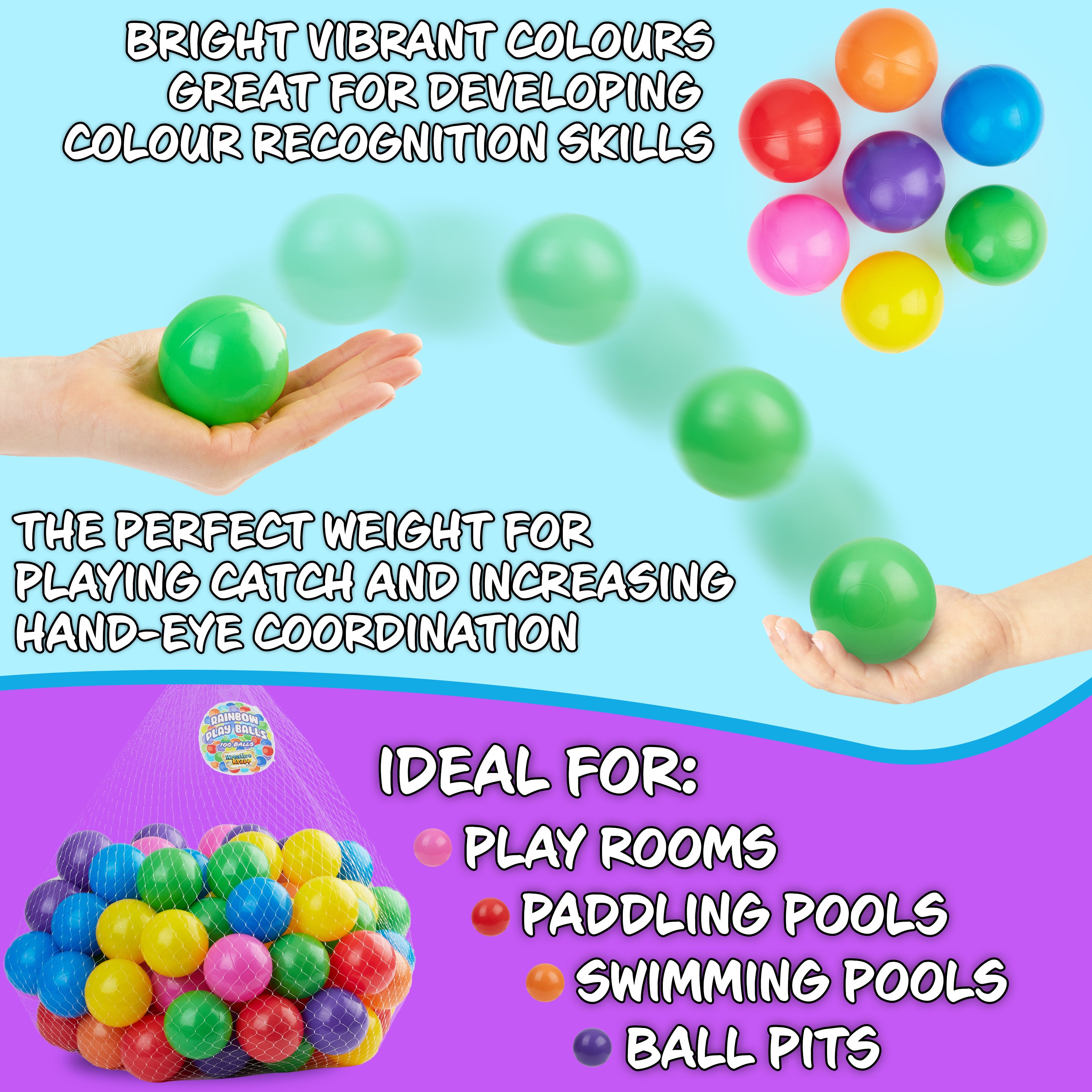 Ball Pit Balls Summer Outdoor Indoor Soft Balls for Kids - 500 BALLS - Get Trend