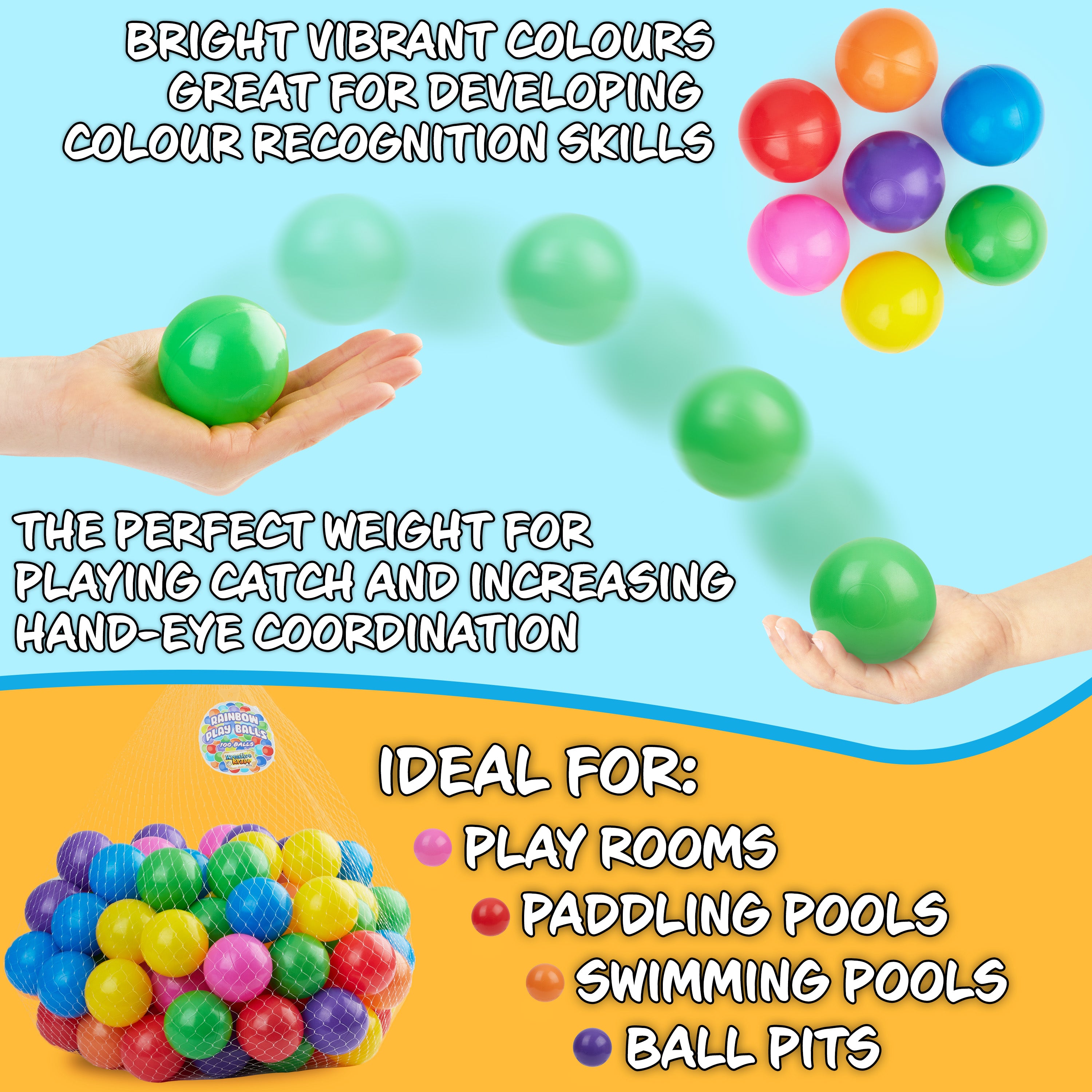 Ball Pit Balls Summer Outdoor Indoor Soft Balls for Kids -50 Balls - Get Trend