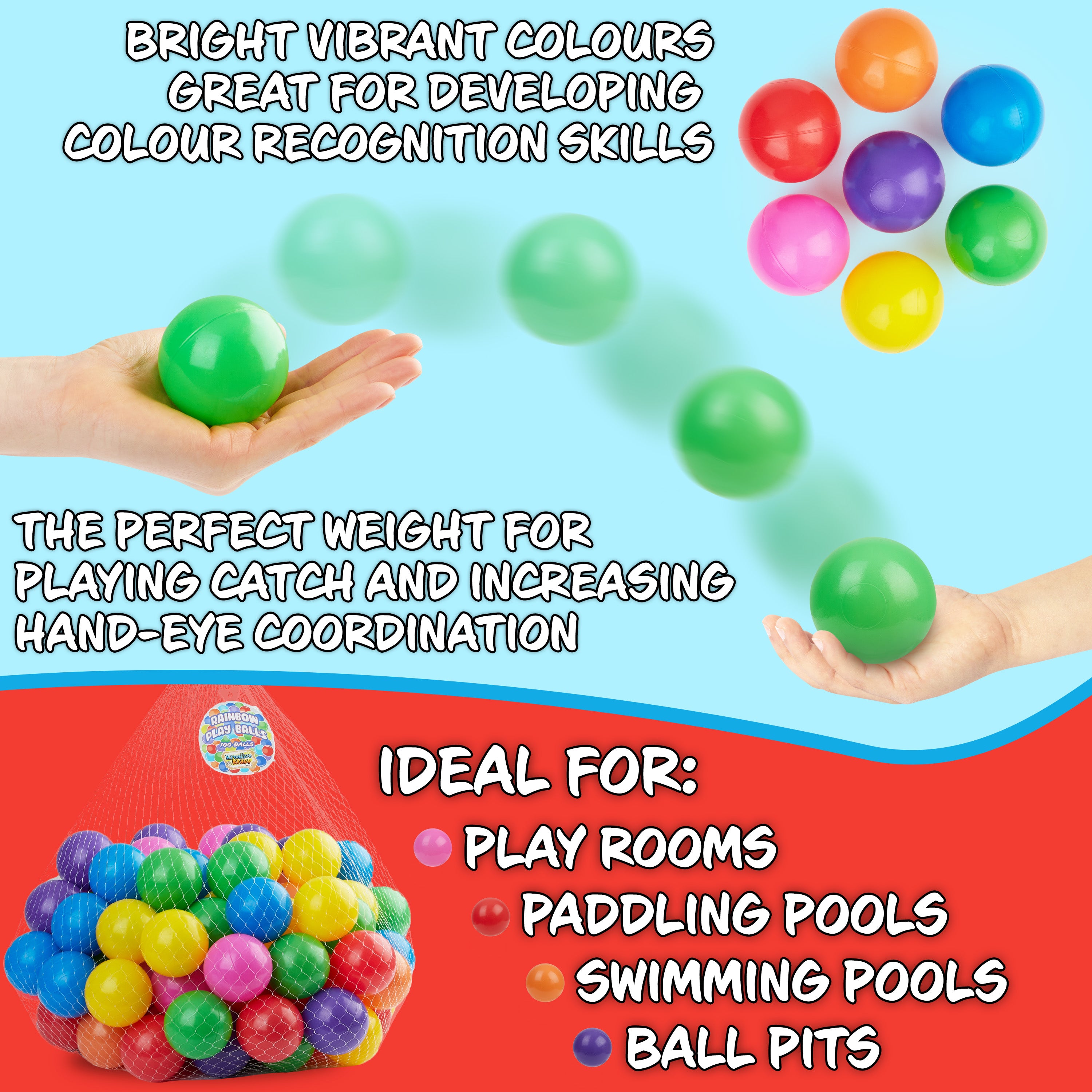 Ball Pit Balls Summer Outdoor Indoor Soft Balls for Kids - 600 BALLS - Get Trend