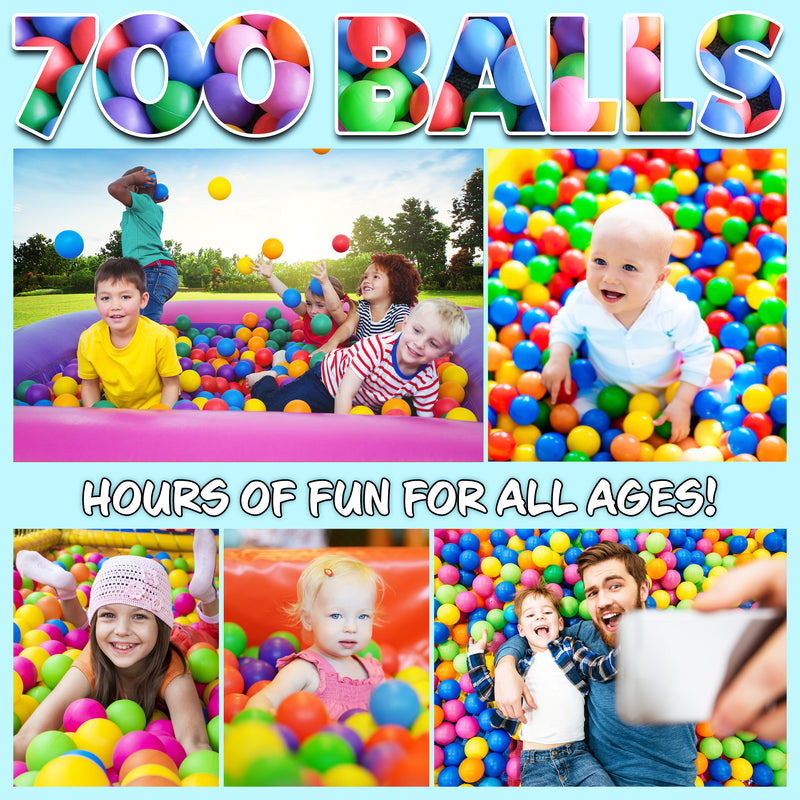 Ball Pit Balls Summer Outdoor Indoor Soft Balls for Kids - 700 BALLS