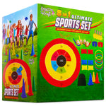 KreativeKraft Kids Games Outdoor Play Equipment for Kids Adults Family Garden Toys Sports Day Kit Egg and Spoon Race Ring Toss Sack Race Bean Bag Snakes and Ladders (8 in 1 Set) - Get Trend