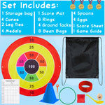 KreativeKraft Kids Games Outdoor Play Equipment for Kids Adults Family Garden Toys Sports Day Kit Egg and Spoon Race Ring Toss Sack Race Bean Bag Snakes and Ladders (8 in 1 Set) - Get Trend