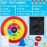 KreativeKraft Kids Games Outdoor Play Equipment for Kids Adults Family Garden Toys Sports Day Kit Egg and Spoon Race Ring Toss Sack Race Bean Bag Snakes and Ladders (8 in 1 Set) - Get Trend