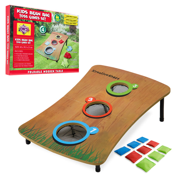 KreativeKraft Bean Bag Toss Game with Wooden Table