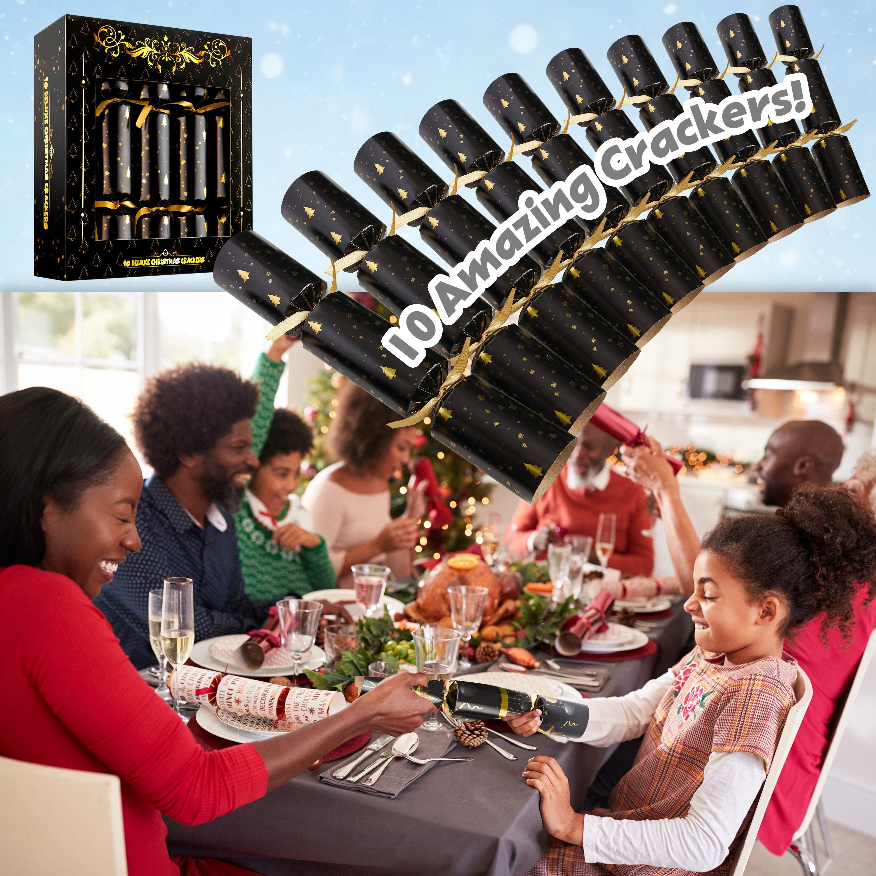 KreativeKraft Christmas Crackers Pack of 10 Crackers for Kids and Adults - Get Trend