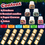 KreativeKraft Christmas Crackers Luxury Mini Scented Candle Set Pack of 6