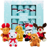 KreativeKraft Christmas Crackers Pack of 6 Festive Crackers with Soft Toys