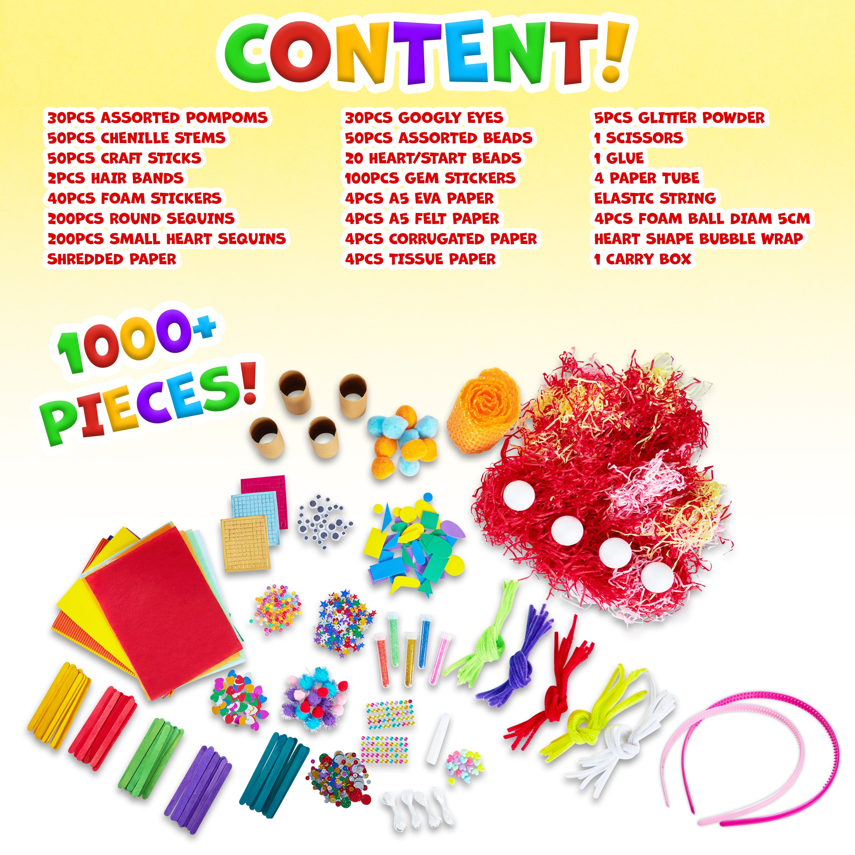 Arts and Crafts for Kids 1000+ Pieces - Art Supplies Craft Kits for Kids - Get Trend