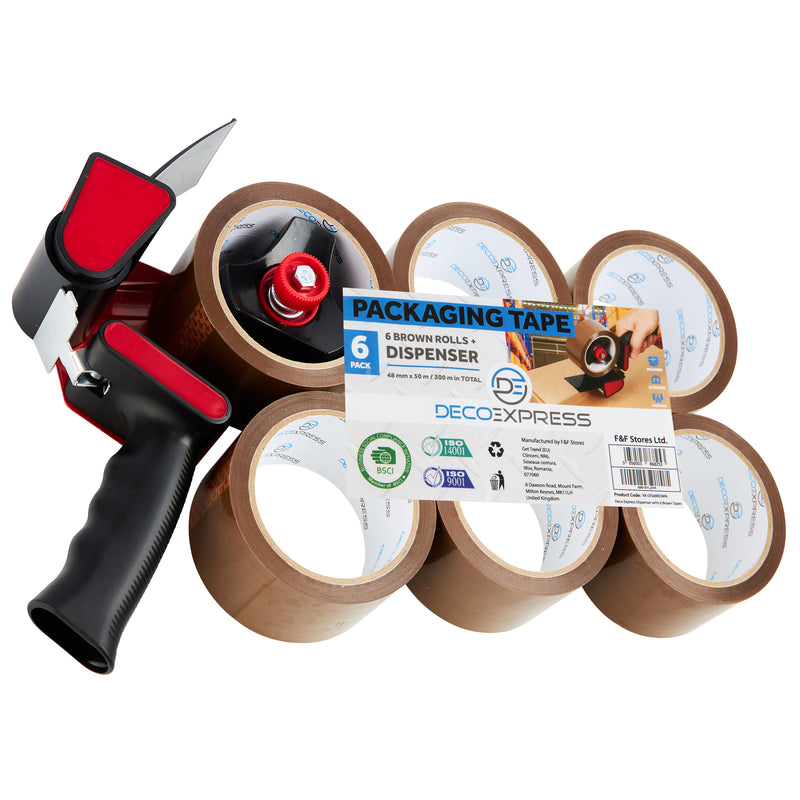 Packaging Tape Dispenser Tape Gun and 6 Rolls -  Heavy Duty Tape for Packing - Get Trend