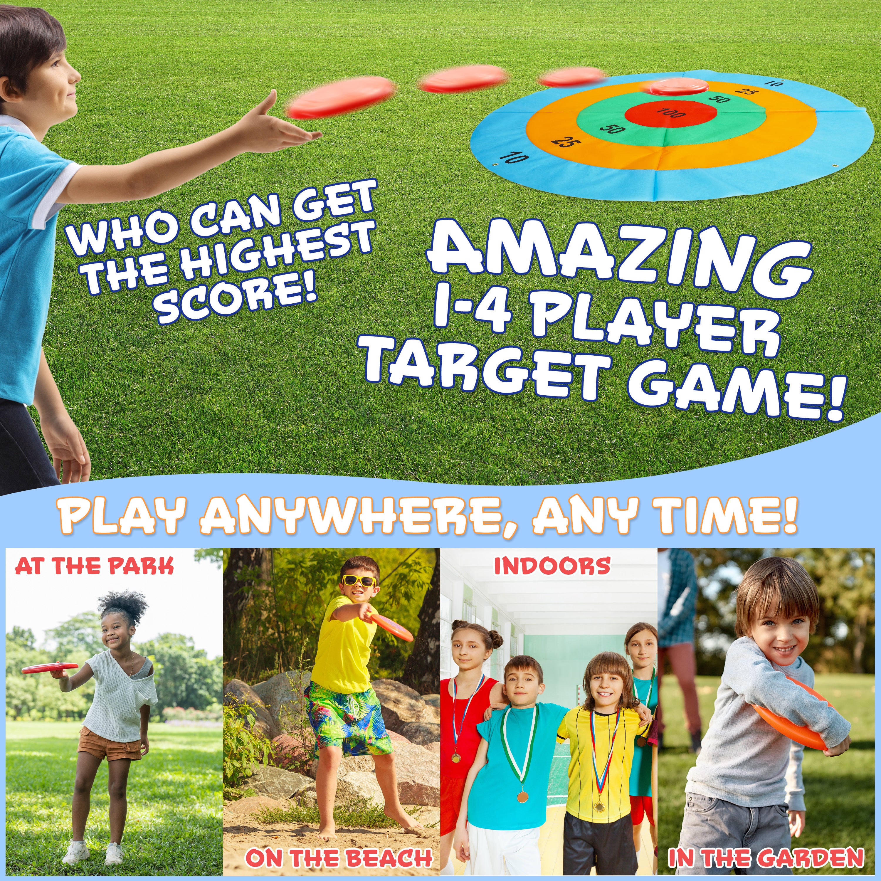 KreativeKraft Disc Throwing Game for Kids and Family, Outdoor Target Summer Garden Game - Get Trend