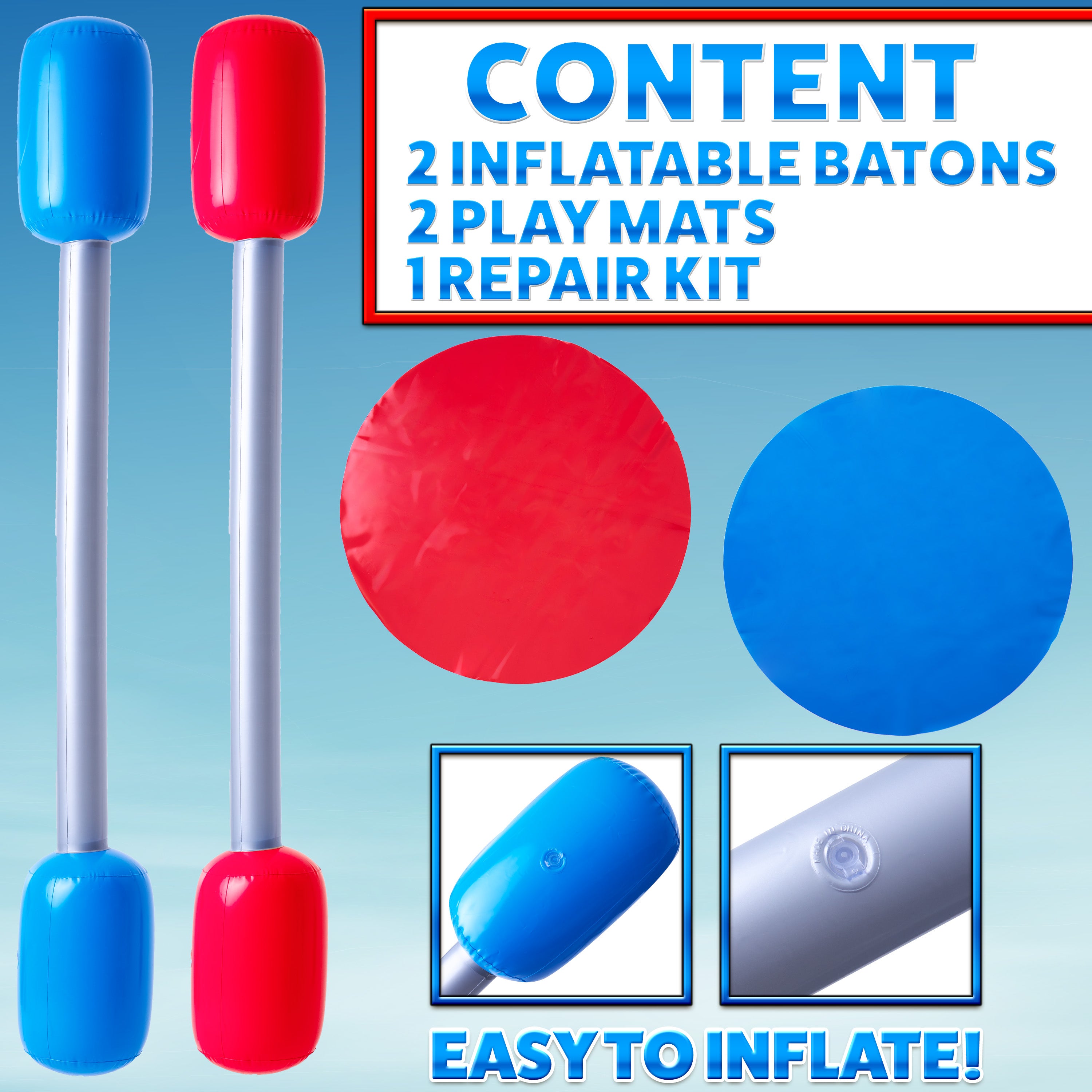 Gladiator Inflatable Shell KreativeKraft Inflatable Gladiator Game Set with Inflatable Batons - G ...