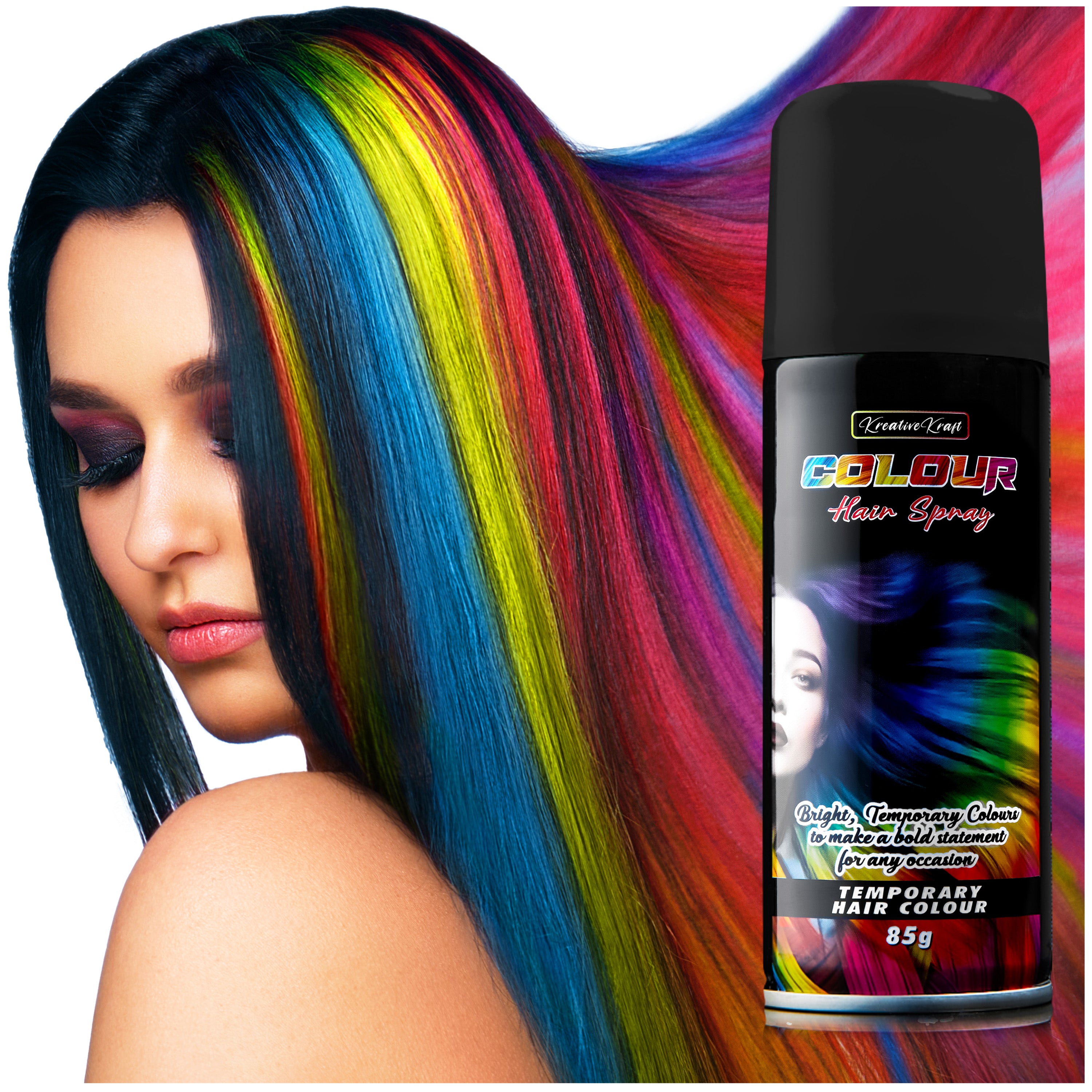 KreativeKraft Temporary Colour Hair Spray, Wash Out Hair Colour for Adults and Teens