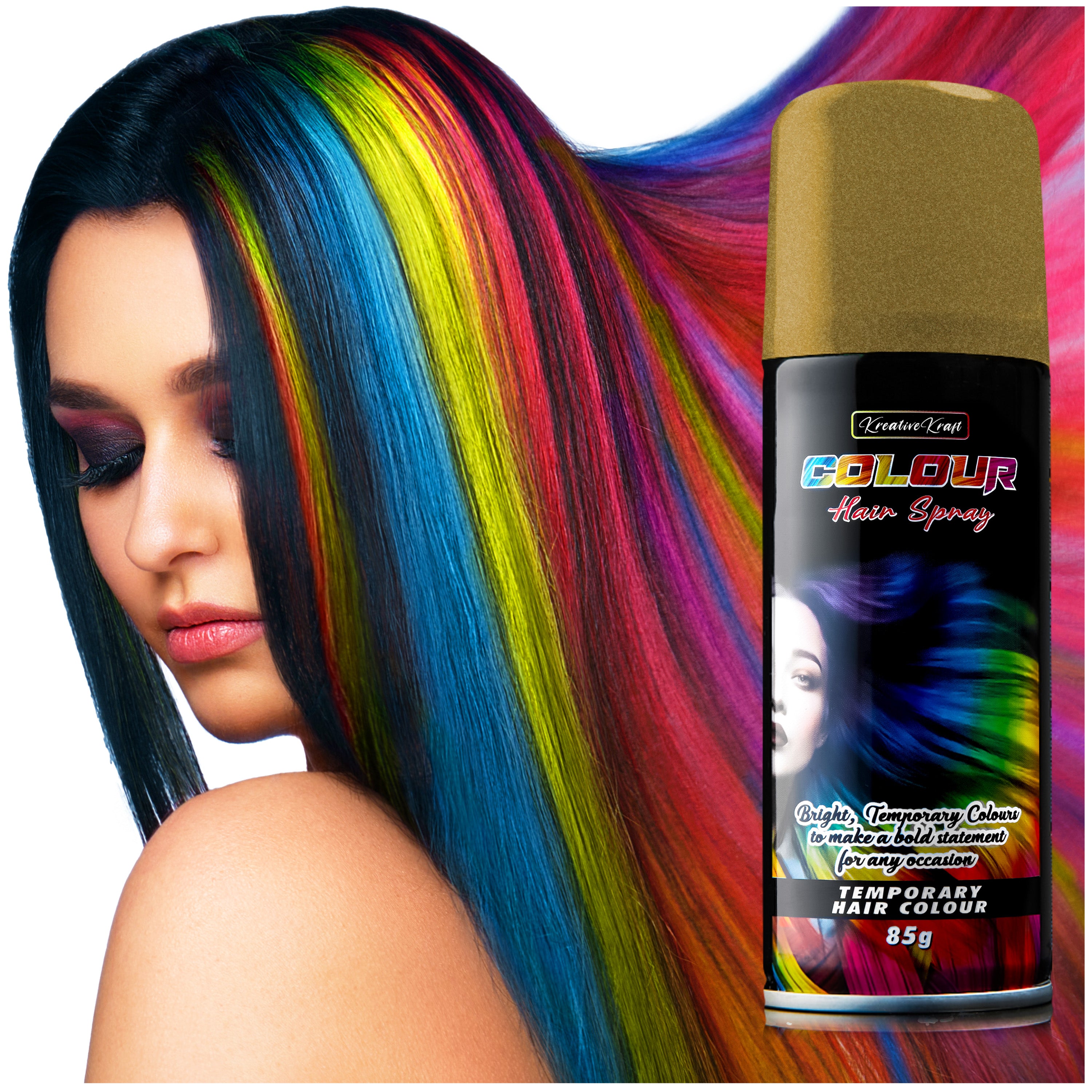 KreativeKraft Temporary Colour Hair Spray, Wash Out Hair Colour for Adults and Teens