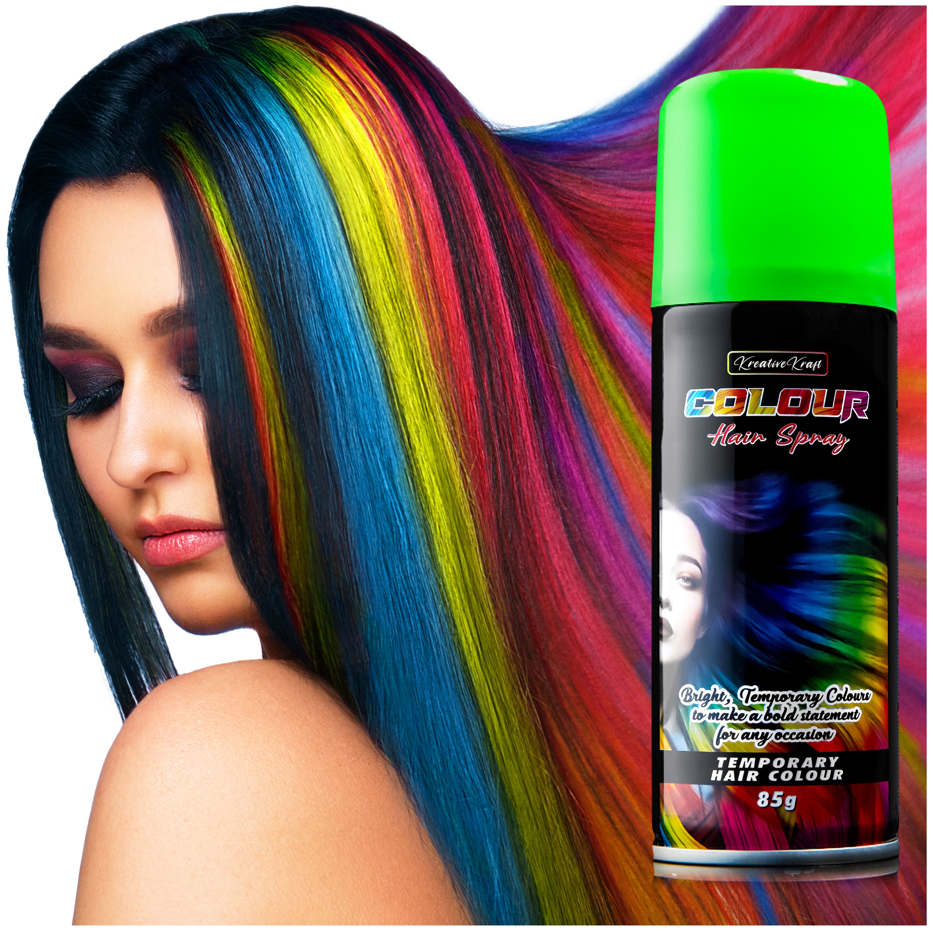 KreativeKraft Temporary Colour Hair Spray, Wash Out Hair Colour for Adults and Teens