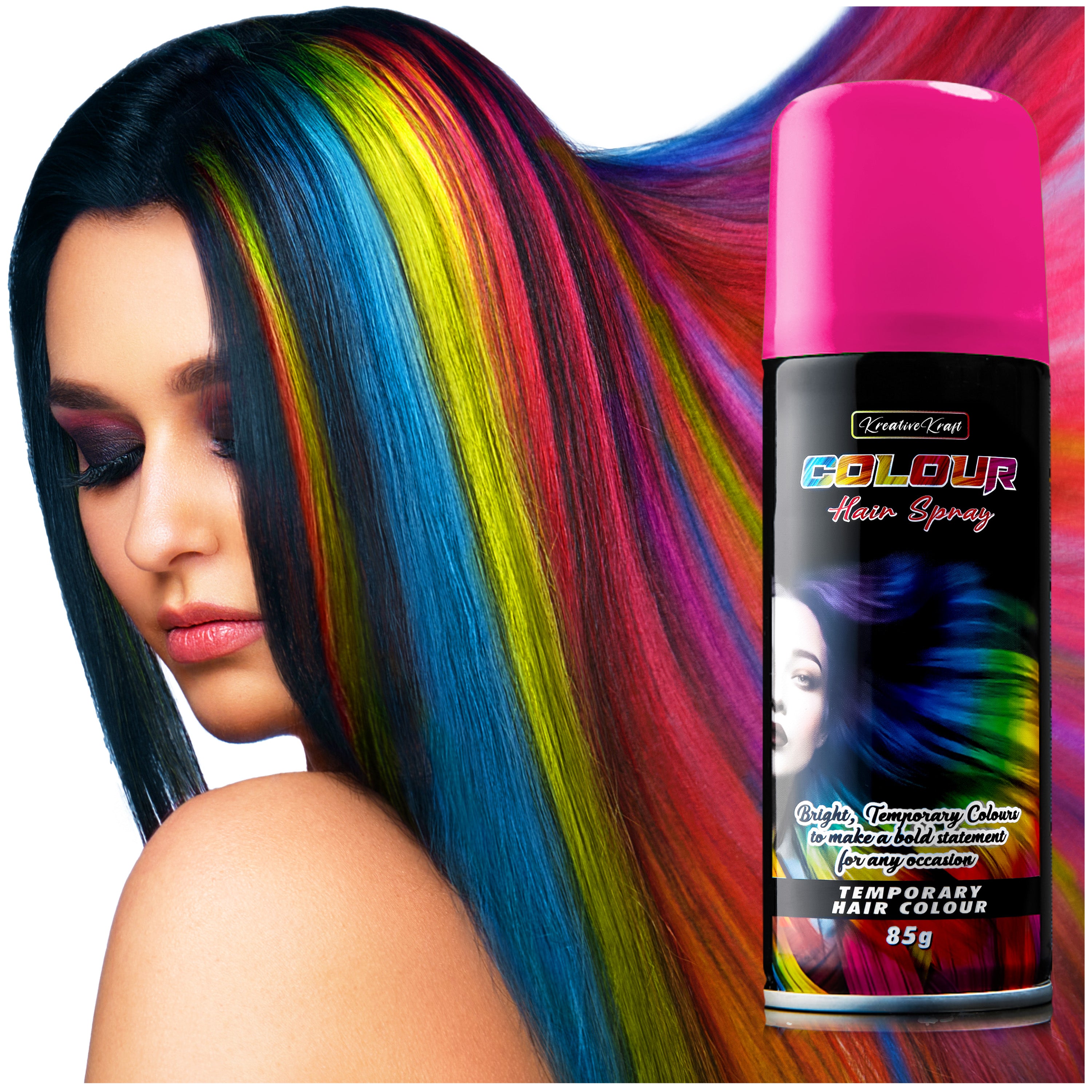 KreativeKraft Temporary Colour Hair Spray, Wash Out Hair Colour for Adults and Teens