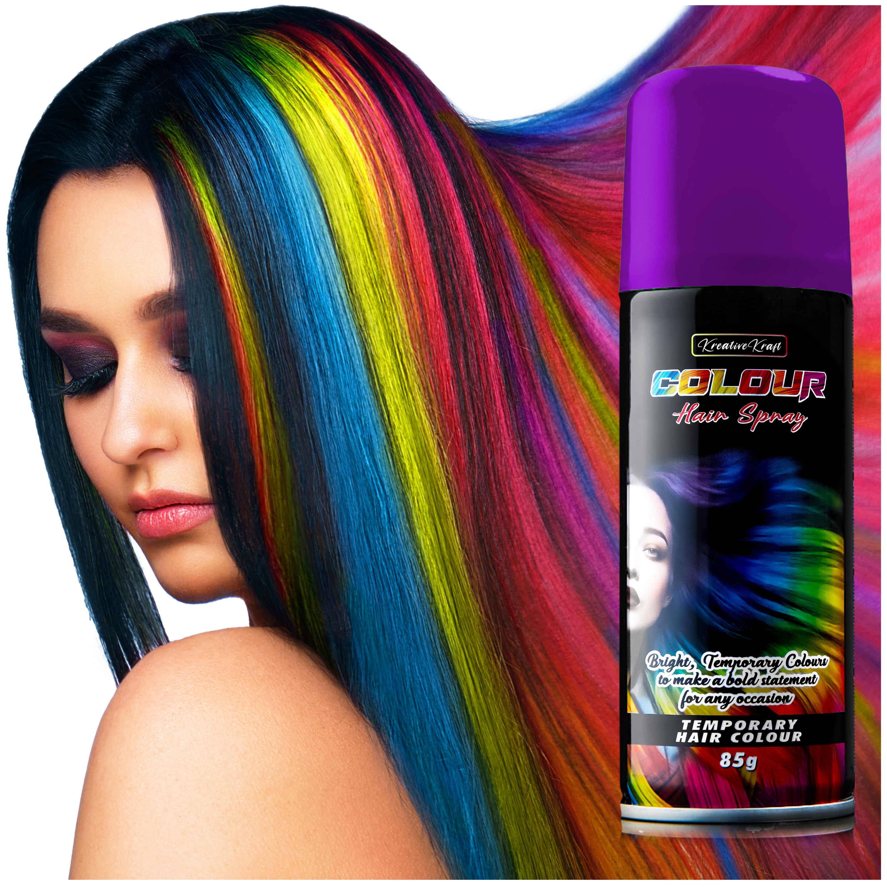 KreativeKraft Temporary Colour Hair Spray, Wash Out Hair Colour for Adults and Teens