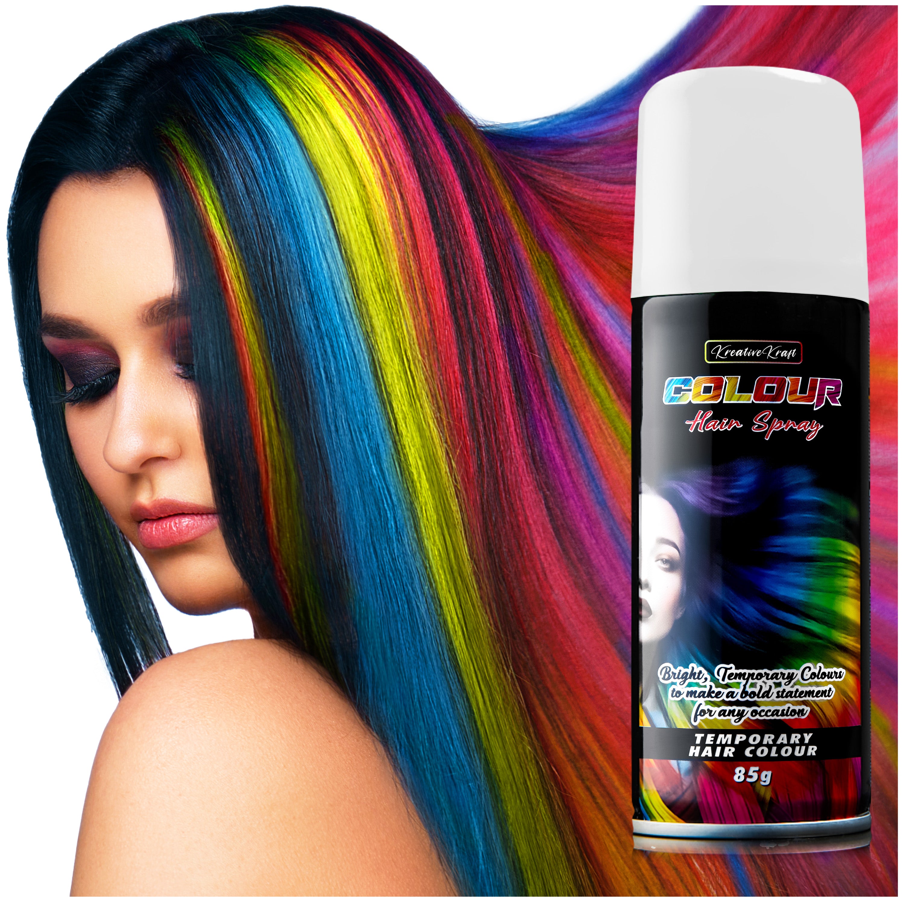 KreativeKraft Temporary Colour Hair Spray, Wash Out Hair Colour for Adults and Teens