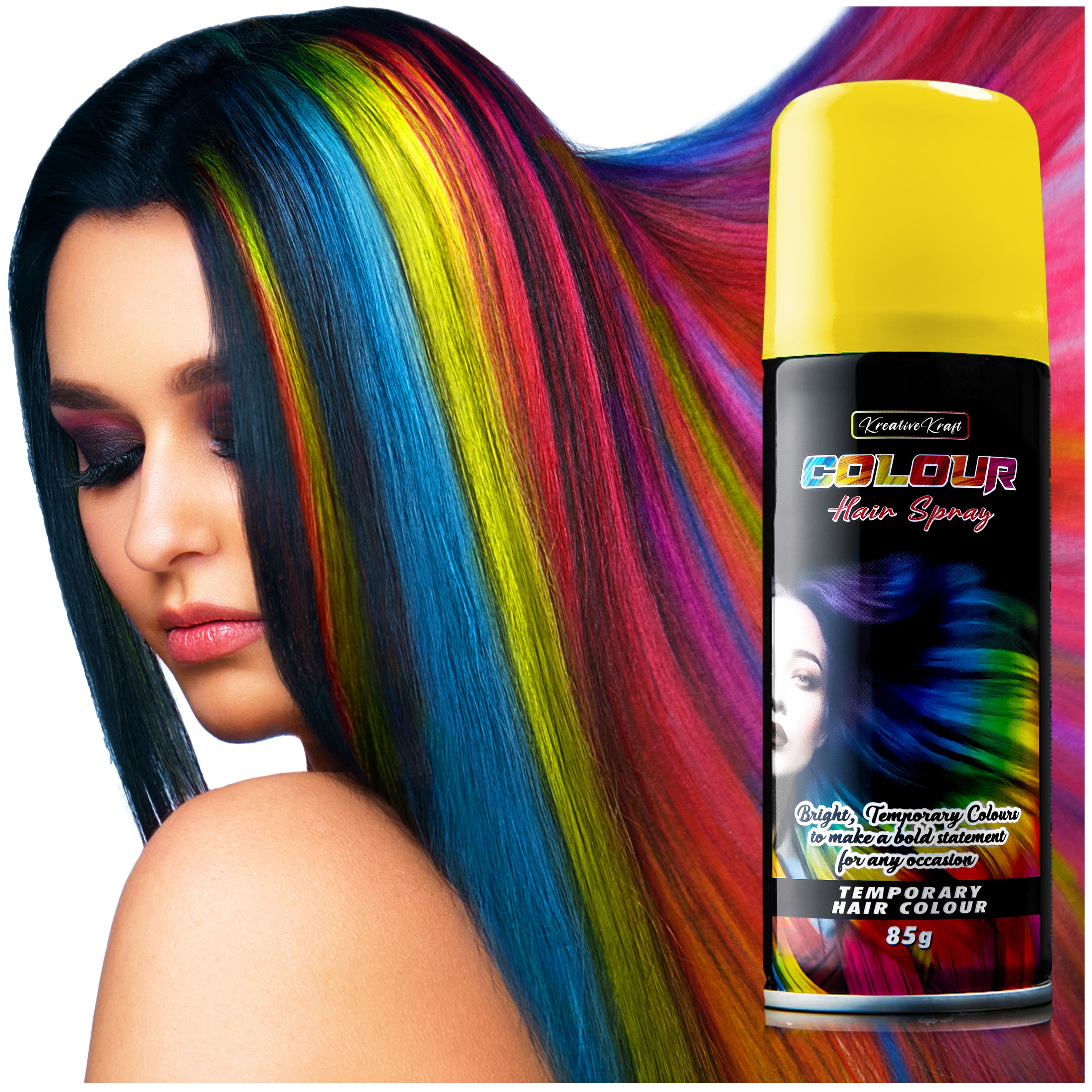 KreativeKraft Temporary Colour Hair Spray, Wash Out Hair Colour for Adults and Teens