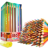 KreativeKraft Coloured Pencils Set of 180 - Colouring Pencils for Kids Teens and Adults