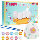 KreativeKraft DIY Easter Eggs Kids Paint Art Supplies Paint Your Own Easter Egg Bunny Craft Kits for Kids Adults Party Family Activity Decorations (Eggs 4 Pack) - Get Trend