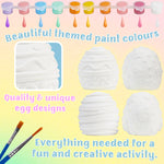 KreativeKraft DIY Easter Eggs Kids Paint Art Supplies Paint Your Own Easter Egg Bunny Craft Kits for Kids Adults Party Family Activity Decorations (Eggs 4 Pack) - Get Trend