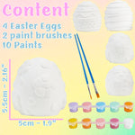 KreativeKraft DIY Easter Eggs Kids Paint Art Supplies Paint Your Own Easter Egg Bunny Craft Kits for Kids Adults Party Family Activity Decorations (Eggs 4 Pack) - Get Trend