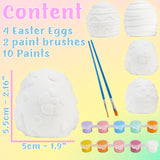 KreativeKraft DIY Easter Eggs Kids Paint Art Supplies Paint Your Own Easter Egg Bunny Craft Kits for Kids Adults Party Family Activity Decorations (Eggs 4 Pack) - Get Trend
