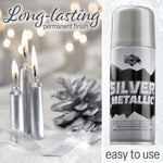 KreativeKraft Metallic Silver Spray Paint Christmas Crafts Festive Xmas Decor 250ml - Get Trend