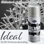 KreativeKraft Metallic Silver Spray Paint Christmas Crafts Festive Xmas Decor 250ml - Get Trend