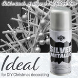 KreativeKraft Metallic Silver Spray Paint Christmas Crafts Festive Xmas Decor 250ml - Get Trend