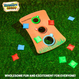 KreativeKraft Bean Bag Toss Game with Wooden Table Fun Kids Adults Family Travel Games for Indoor Outdoor Garden Party Games Cornhole Carnival Camping - Get Trend