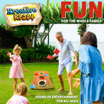 KreativeKraft Bean Bag Toss Game with Wooden Table Fun Kids Adults Family Travel Games for Indoor Outdoor Garden Party Games Cornhole Carnival Camping - Get Trend