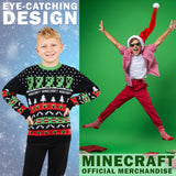 Minecraft Christmas Jumper for Boys Teenagers, Creeper Crew Neck Long Sleeve Sweater, Warm Cosy Xmas Jumper - Gifts for Boys