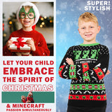 Minecraft Christmas Jumper for Boys Teenagers, Creeper Crew Neck Long Sleeve Sweater, Warm Cosy Xmas Jumper - Gifts for Boys