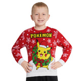 Pokemon Boys Christmas Jumper, Cosy Knitted Xmas Sweater - Gifts for Boys