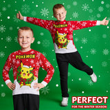 Pokemon Boys Christmas Jumper, Cosy Knitted Xmas Sweater - Gifts for Boys