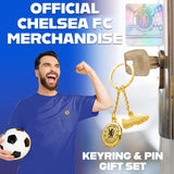 Chelsea F.C. Keyring and Pin Badge Gift Set, Supporters Gear Gifts