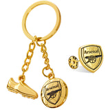 Arsenal F.C. Keyring and Pin Badge Gift Set, Supporters Gear - Football Gifts