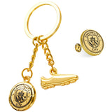 Manchester City F.C. Keyring and Pin Badge Gift Set, Supporters Gear - Man City Gifts