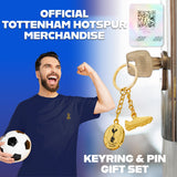 Tottenham Hotspur F.C. Keyring and Pin Badge Gift Set, Supporters Gear - Spurs Gifts