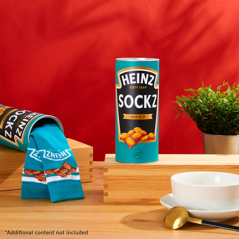 HEINZ Mens Socks Pack of 3 Baked Beans Crew Socks for Men - Get Trend