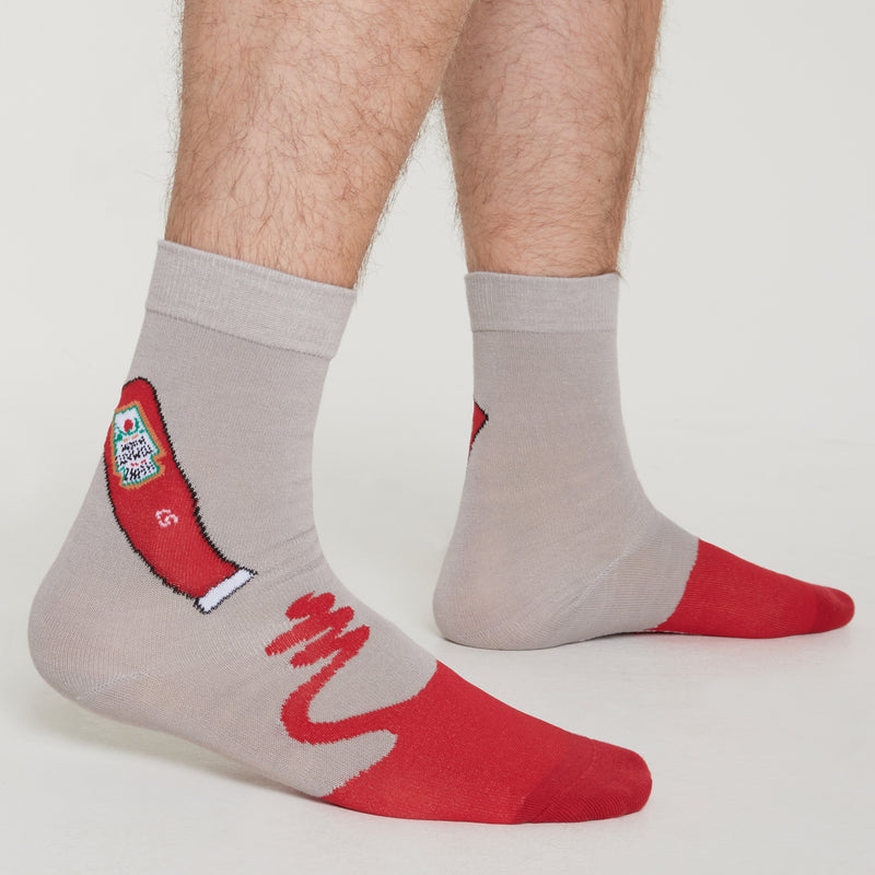HEINZ Mens Socks Pack of 3 Ketchup Crew Socks for Men