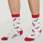 HEINZ Mens Socks Pack of 3 Ketchup Crew Socks for Men - Get Trend