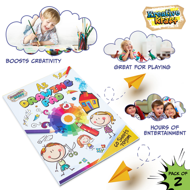 Drawing Pad for Kids, A3 70gsm Sketchbook - Pack of 2 - Get Trend