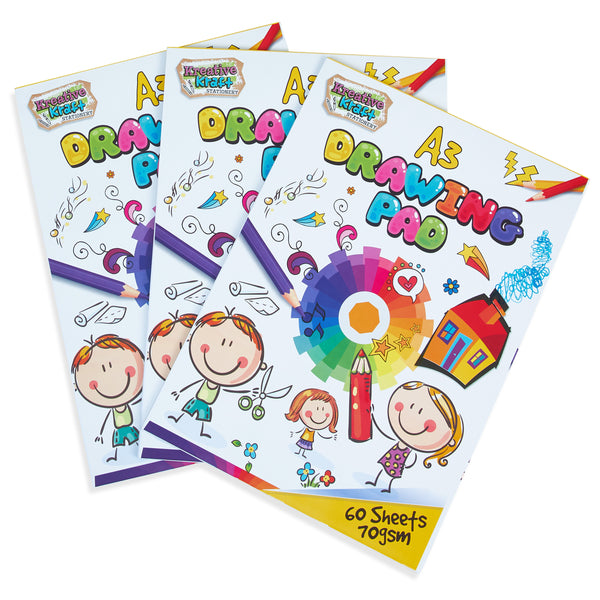 Drawing Pad for Kids, A3 70gsm Sketchbook - Pack of 3 - Get Trend