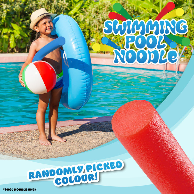 Swimming Pool Noodle for Kids and Adults -Pack of 1- Foam Swim Noodle Float Aid - Random Colour
